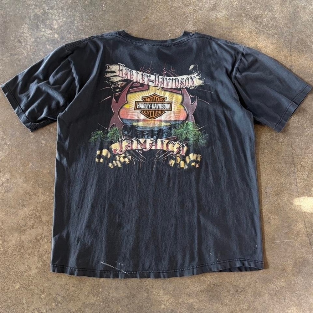 90s harley davidson jamaica thrashed tee